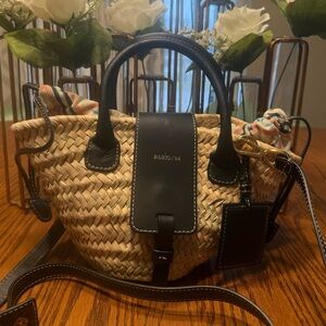 Paris 64 Black and Tan Woven Handbag